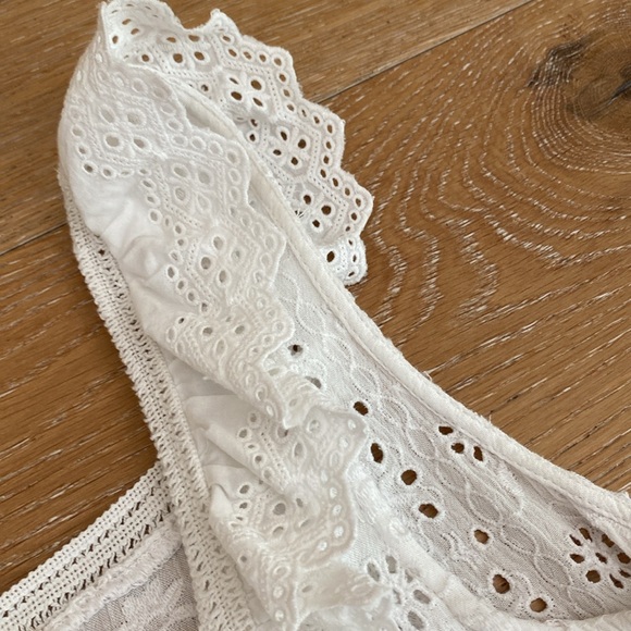 (New!!) LUCKY BRAND eyelet crop babydoll style top MED - Picture 9 of 14